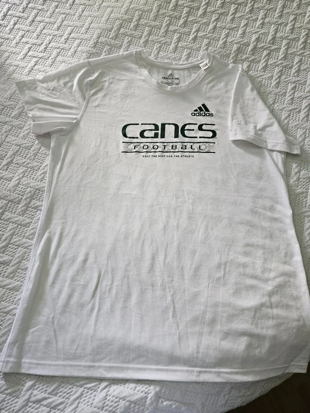 adidas White Canes Football Short Sleeve Tee